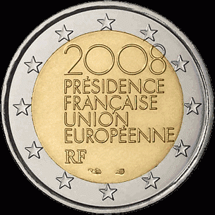 Frankrijk 2 euro 2008 EU voorzitter UNC
